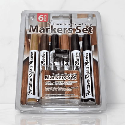 Reparationskit för Trärepor – 6 Markers, 6 Kritor och Vässare - UNO